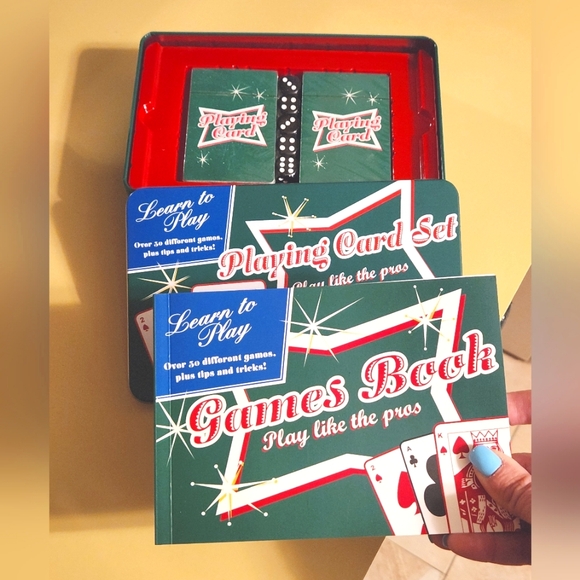 Learn To Play Over 50 Games Playing Card Set In Metal Tin By Thunder Bay Press - Picture 3 of 7